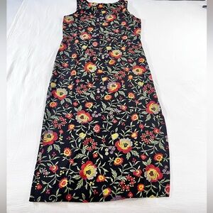 Judith Hart Black Floral Sleeveless Sheath Dress US 16